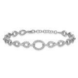 14k White Gold 1 3/8 carat Lab Grown Diamond VS/SI+ G+ 7 inch with 1 inch extenton Bracelet