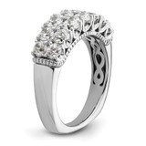 14k White Gold 1 5/8 carat Lab Grown Diamond VS/SI+ G+ Complete Double Row Fashion Band