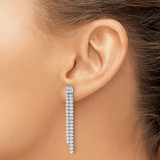 14k White Gold 1 7/8 carat Lab Grown Diamond VS/SI+ G+ Complete Dangle Post Earrings