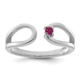 14k White Gold 1 Birthstone Mother's Wrap Ring Mounting
