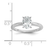 14k White Gold 1 carat Certified Lab Grown Diamond VS+ F+ Oval Complete Solitaire Engagement Ring