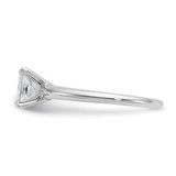 14k White Gold 1 carat Certified Lab Grown Diamond VS+ F+ Princess Complete Solitare Engagement Ring