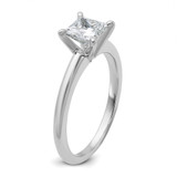 14k White Gold 1 carat Certified Lab Grown Diamond VS+ F+ Princess Complete Solitare Engagement Ring