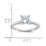 14k White Gold 1 carat Certified Lab Grown Diamond VS+ F+ Princess Complete Solitare Engagement Ring