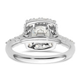 14k White Gold 1 carat Lab Grown Diamond VS/SI+ G+ 1 1/2 carat Center Round Semi Mount Halo Engagement Ring