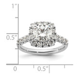 14k White Gold 1 carat Lab Grown Diamond VS/SI+ G+ 1 1/2 carat Center Round Semi Mount Halo Engagement Ring