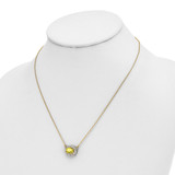 14k White Gold 1 carat Lab Grown Diamond VS/SI+ G+ and Created Yellow Sapphire Complete 18 inch Necklace