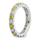 14k White Gold 1 carat Lab Grown Diamond VS/SI+ G+ and Lab Created Ruby Size 4.5 Eternity Band