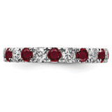 14k White Gold 1 carat Lab Grown Diamond VS/SI+ G+ and Lab Created Ruby Size 6.5 Eternity Band