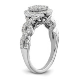 14k White Gold 1 carat Lab Grown Diamond VS/SI+ G+ Complete Cluster Engagement Ring - RM-03D40543-4690