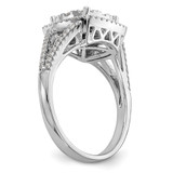 14k White Gold 1 carat Lab Grown Diamond VS/SI+ G+ Complete Cluster Engagement Ring - RM-11566BF0-5689