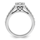 14k White Gold 1 carat Lab Grown Diamond VS/SI+ G+ Complete Cluster Engagement Ring - RM-1543DB47-5974