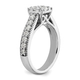 14k White Gold 1 carat Lab Grown Diamond VS/SI+ G+ Complete Cluster Engagement Ring - RM-1543DB47-5974