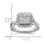 14k White Gold 1 carat Lab Grown Diamond VS/SI+ G+ Complete Cluster Engagement Ring - RM-29703406-9083