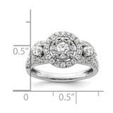 14k White Gold 1 carat Lab Grown Diamond VS/SI+ G+ Complete Cluster Engagement Ring - RM-4B860D97-4800