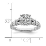 14k White Gold 1 carat Lab Grown Diamond VS/SI+ G+ Complete Cluster Engagement Ring - RM-D00D8425-4970