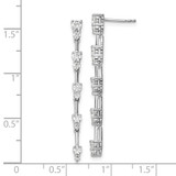 14k White Gold 1 carat Lab Grown Diamond VS/SI+ G+ Complete Dangle Post Earrings - EM-5DC6B7A0-1444