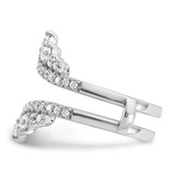 14k White Gold 1 carat Lab Grown Diamond VS/SI+ G+ Complete Double Row Ring Guard