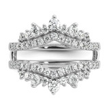 14k White Gold 1 carat Lab Grown Diamond VS/SI+ G+ Complete Double Row Ring Guard