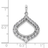 14k White Gold 1 carat Lab Grown Diamond VS/SI+ G+ Complete Fashion Teardrop Shape Pendant