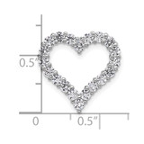 14k White Gold 1 carat Lab Grown Diamond VS/SI+ G+ Complete Heart Chain Slide Pendant