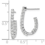 14k White Gold 1 carat Lab Grown Diamond VS/SI+ G+ Complete In and Out J-Hoop Hoop Earrings - EM-1C27BF3C-9201