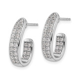 14k White Gold 1 carat Lab Grown Diamond VS/SI+ G+ Complete In and Out J-Hoop Hoop Earrings - EM-885C4767-8849