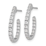 14k White Gold 1 carat Lab Grown Diamond VS/SI+ G+ Complete In and Out J-Hoop Hoop Earrings - EM-E9F3AF37-1191