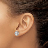 14k White Gold 1 carat Lab Grown Diamond VS/SI+ G+ Complete Round and Marquise Halo Post Earrings - EM-8D000EC1-7716