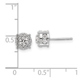 14k White Gold 1 carat Lab Grown Diamond VS/SI+ G+ Complete Round Fashion Halo Post Earrings