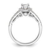 14k White Gold 1 carat Lab Grown Diamond VS/SI+ G+ Complete Round Halo Engagement Ring - RM-9E06EBD6-8980