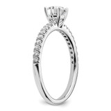 14k White Gold 1 carat Lab Grown Diamond VS/SI+ G+ Complete Round Size 7 Engagement Ring