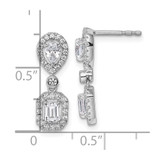 14k White Gold 1 carat Lab Grown Diamond VS/SI+ G+ Complete Two Stone Dangle Halo Post Earrings
