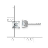 14k White Gold 1 carat Lab Grown Diamond VS/SI+ G+ Princess Complete Four Prong Stud Earrings