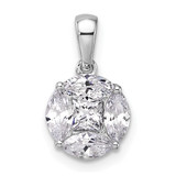 14k White Gold 1 carat Lab Grown Diamond VS/SI+ G+ Round and Marquise Pendant