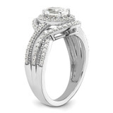 14k White Gold 1 carat Lab Grown Diamond VS/SI+ G+ Round Complete Bypass Engagement Ring