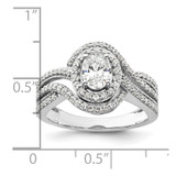 14k White Gold 1 carat Lab Grown Diamond VS/SI+ G+ Round Complete Bypass Engagement Ring