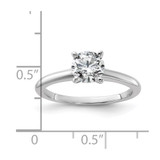 14k White Gold 1 carat Lab Grown Diamond VS/SI+ G+ Round Complete Solitaire Engagement Ring