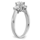 14k White Gold 1 carat Lab Grown Diamond VS/SI+ G+ Round Complete Three Stone Engagement Ring - RM-6C1F3017-9176