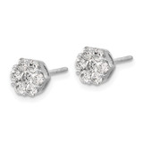 14k White Gold 1 carat Lab Grown Diamond VS/SI+ G+ Screwback Cluster Post Earrings