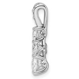 14k White Gold 1 carat Lab Grown Diamond VS/SI+ G+ Three Stone Chain Slide Pendant - PM-2C720E59-2634