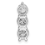 14k White Gold 1 carat Lab Grown Diamond VS/SI+ G+ Three Stone Chain Slide Pendant - PM-699E6064-1587
