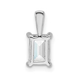 14k White Gold 1 carat Lab Grown Diamond VS+ F+ Emerald Complete Four Prong Pendant