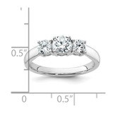 14k White Gold 1 carat Lab Grown Diamond VS+ F+ Three Stone Complete Engagement Ring