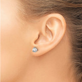 14k White Gold 1 ctw Certified Lab Grown Diamond VS/SI+ G+ Round 3 Prong Heavy Wt. Stud Earrings