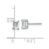 14k White Gold 1 ctw Lab Grown Diamond VS/SI+ G+ Emerald 4 Prong Heavy Wt. Stud Earrings