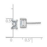 14k White Gold 1 ctw Lab Grown Diamond VS/SI+ G+ Radiant 4 Prong Heavy Wt. Stud Earrings