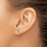 14k White Gold 1 ctw Lab Grown Diamond VS+ F+ Emerald 4 Prong Heavy Wt. Stud Earrings