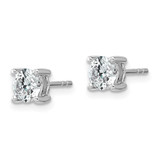 14k White Gold 1 ctw Lab Grown Diamond VS+ F+ Round 4 Prong Heavy Wt. Stud Earrings - EM-3325C74F-7601