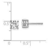 14k White Gold 1 ctw Lab Grown Diamond VS+ F+ Round 4 Prong Heavy Wt. Stud Earrings - EM-3325C74F-7601